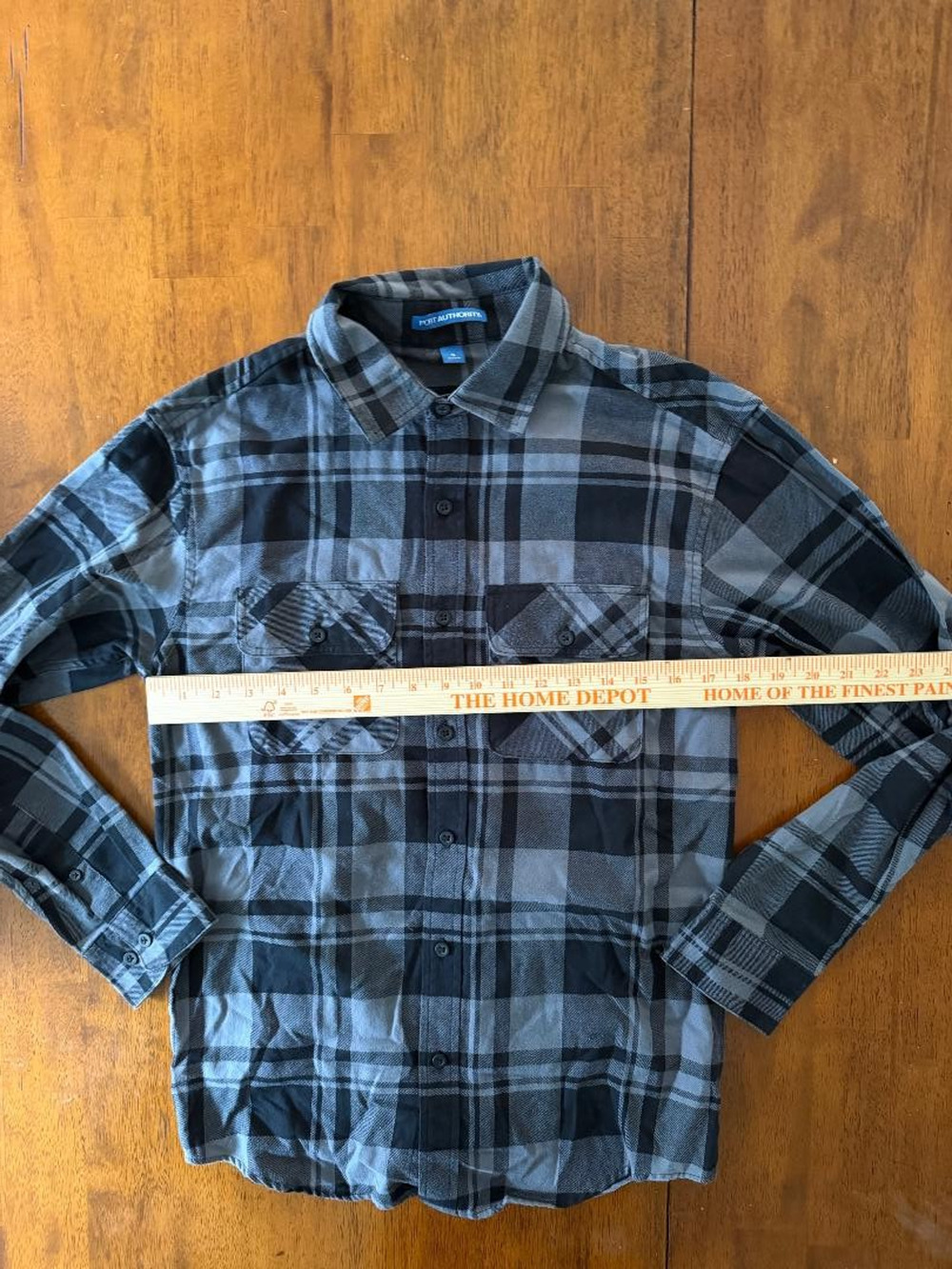 Mens Port Authority Long Sleeve Flannel Button Up Shirt, Size S